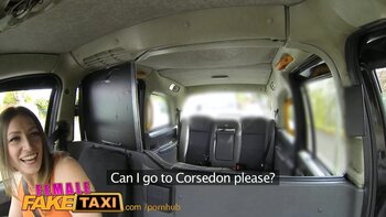 Ava Austen's British Taxi Takedown: Emo Babe Licks & Kisses