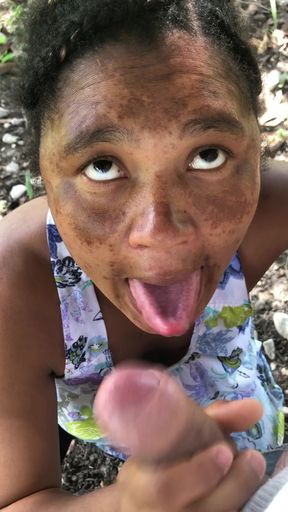 Dominican sucking cock on mango tree