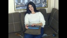 Beautiful Girl Typing Away