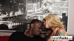 Sarah surprises her boyfriend with a kinky French Maid