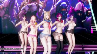 [MMD] Hello Venus -Wiggle Wiggle Nude Kpop Dance Ahri Akali Kaisa Evelynn Seraphine KDA