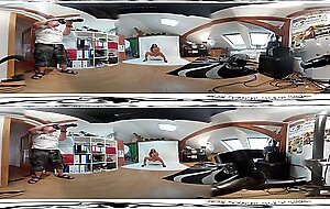 Nice Ornella Morgan 3DVR360 video backstage from shoot before masturbation