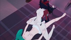 Amber from Genshin Impact Gets Fucked By Lesbian Strapon In Hot Anime Scene