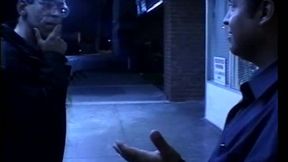 Huge ass brunette chick gets cum in room after blowjob and fuck with two cocks