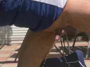 Chasity Bottom Footballplayer in soccer socks is streching his ass till anal orgasm and cumshot