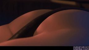 Blue-haired babe gets monster rod creampie