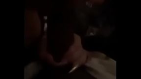Sucking on a big black cock