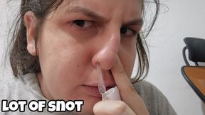Massive Nose Blowing – Lots of Thick Mucus & Snot Close-Up Finish