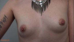 sugar daddy takes a skinny hitcher girl with very flat tits home to have some fun