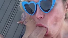 Outdoor group blowjobs on a boat