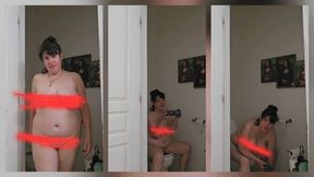 Naked Foot Massage While Sitting On The Toilet
