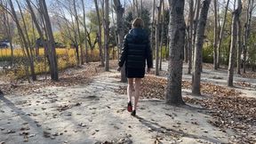 girl got lost in the forest and fell, twisting her leg, she is in great pain, she falls several times, she has to go down and up the mountains with a sore leg