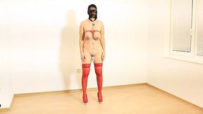 Dirty Slut's Chained Chastity Device Gets Whipped into Ecstasy