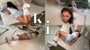 You Got Lucia with Elbows Together in Her Long Socks