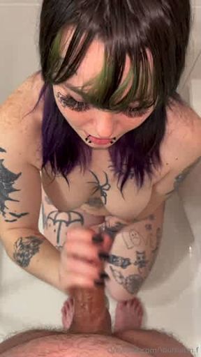 Goth Shower Cock Relaxing