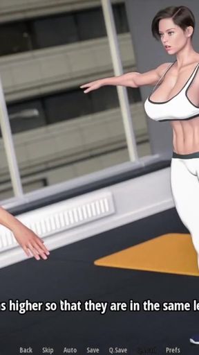 Friend Stepmom Teaching Me Streching Workout In Gym   Clip 1