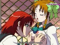 Horny anime lesbian teens skip class to lick pussy in the schoolyard