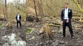 Muddy White Tie and Tails Destruction
