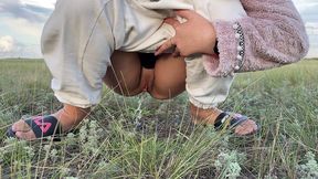 public pissing compilation in nature! a road trip! pov!