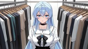 esdeath came to buy new sexy lingerie and have some fun with a pink dildo. esdeath hentai cosplay (ai-generated)