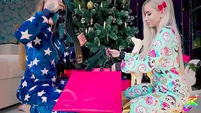 Horny Holiday Anal Double Fisting Under Christmas Tree