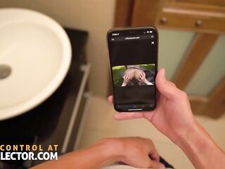 Busty trimmed doctor Shalina Devine getting shared by two lads in this POV video