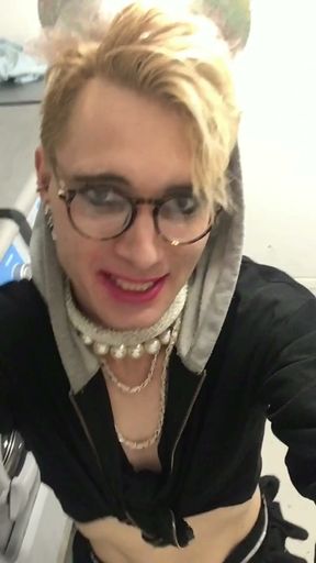 Pathetic Femboy Sissy Jes Brinch Exposed Public Washroom