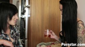 Sexy inked pornstar Leigh Raven fingers lesbian friend