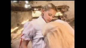 Two Young Horny Blonde Lesbians Lick Each Other's Beautiful Tits and Pussy
