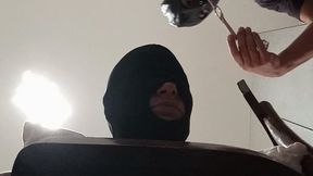 Tied up, blindfolded and ballgagged milf gets fucked in her mouth, pussy and ass