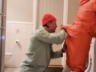 Booty anal drilling and fingering mother I'd like to fuck in rainwear and rubber boots