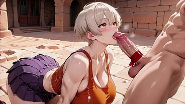 Big Tits Blonde Planned Sunbathe Ended in Overflow Haha