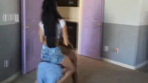 Asian mistress interracial human furniture and trampling games