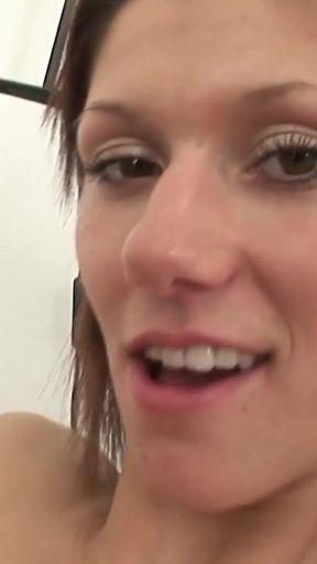 Emotional moment from &quot;Sexy Brunette mit riesen Nippel wird von Ihre Freundin verfuehrt&quot;