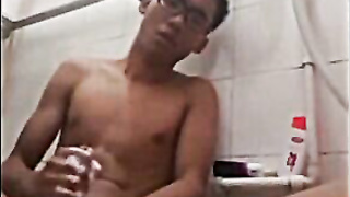 Thai Twink Masturbates in the Shower 2