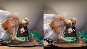 VR180 - Femdom Handjob + AI Machine Milking POV