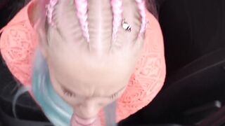 Grandpa's Car Blowjob - Old Man Fucks barely legal Slut Ariella Ford