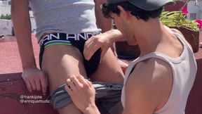 Choked Gagging on 9in Uncut Beast Deepthroat Destroyed Outdoor Cum Gush