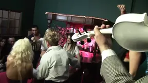 Donna Bell and Victoria Rush party with other whores in group sex