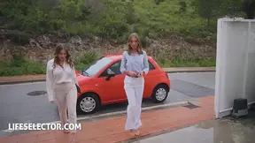 Amateur GF sucks shaft and shows huge boobs