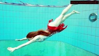 Hairy Ginger Polish Teen Underwater Marketa