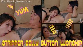 HD Ziva Fey - Stripper Belly Button Worship With Jurnee Lane