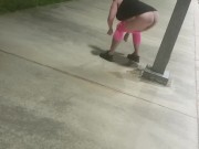 KittenJJ now on Onlyfans - I had to PEE... Late Night Golden Shower by the Tennis Courts