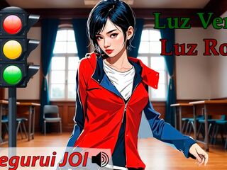 JOI hentai - Green light, red light. Instructions for masturbation with a Spanish voice.