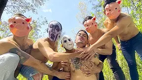 Moonlit Passion: Masked Guys Fuck Hard Outdoors – Steamy Gay XXX Orgy
