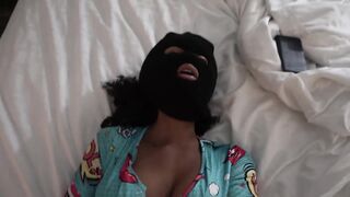 Stacy the Bandit Gets Quickie with big black dick inside Overalls