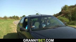 70 yo grandma getting nailed in the car