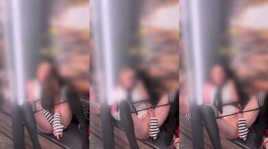 TEASER: Avril Lavigne cosplayer plays with dildo in pussy when in mall fitting room | Lily Corinth