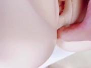 【個人撮影・素人男喘ぎ声あり】　日本人学生オナニー　目隠しで絶頂、腰振り大量射精　イケメン　変態