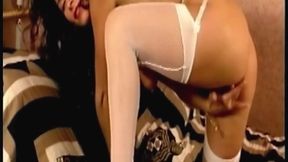 Brunette Spreads Dripping Pussy While Fingering Hard